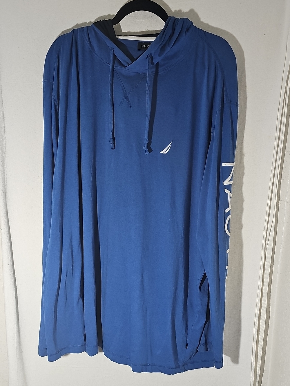 Nautica Royal Blue Pullover Hooded Long-Sleeve Shirt